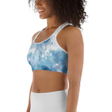 Blue Watercolor Sports bra-Ana Rose LLC