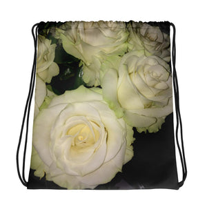 Custom Drawstring bag-messenger bag-backpack-Her White Roses*-