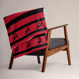 red reindeer blanket on chair